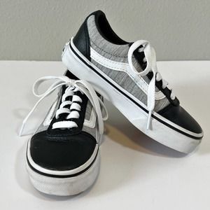 Vans Ward Sneakers Toddler 11 Old Skool Look Lace Up Shoe Gray Black Leather Toe